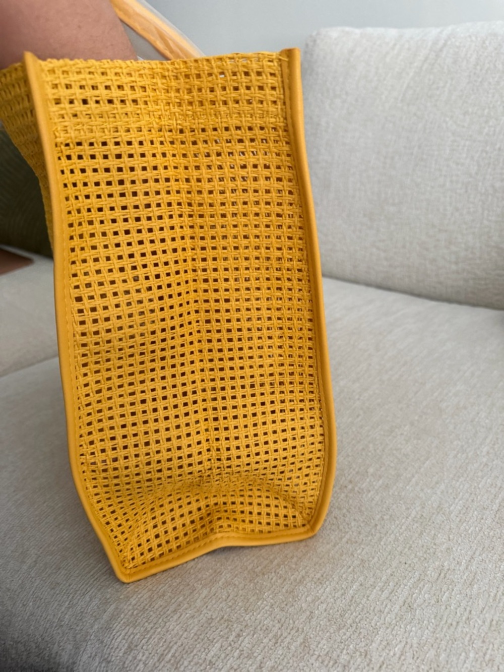 Lancome Yellow Woven Tote Bag - Picture 3 of 4